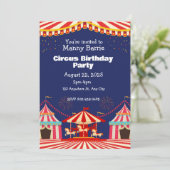 Einladung von Circus Birthday (Stehend Vorderseite)