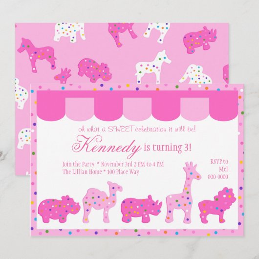 Einladung von Circus Cookies (Vorne/Hinten)