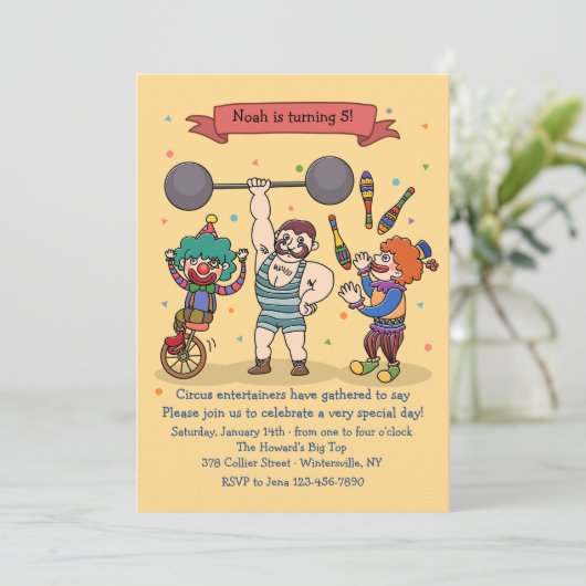 Einladung von Circus Entertainern (Stehend Vorderseite)