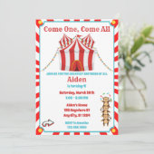 Einladung von Circus zum Geburtstag für Jungen (Stehend Vorderseite)