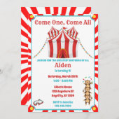 Einladung von Circus zum Geburtstag für Jungen (Vorne/Hinten)