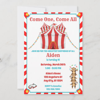 Einladung von Circus zum Geburtstag für Jungen