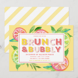 Einladung von Citrus Brunch und Brause Dusche