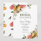 Einladung von Citrus und Greenery Bridal Brunch (Vorne/Hinten)