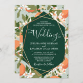 Einladung von Citrus und Mint Hochzeit (Vorne/Hinten)