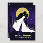 Einladung von City Stars Hochzeit (Vorne/Hinten)
