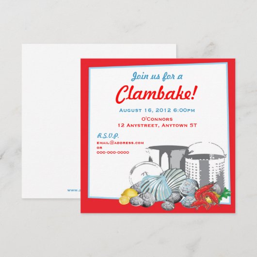 Einladung von Clambake (Vorne/Hinten)