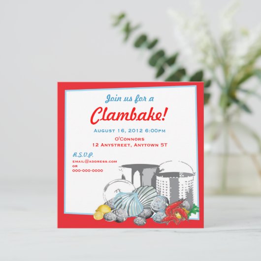 Einladung von Clambake (Stehend Vorderseite)