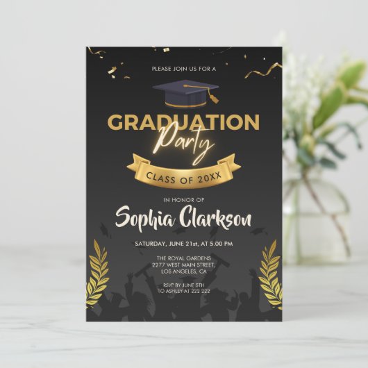 Einladung von Classy Abschluss (Stehend Vorderseite)