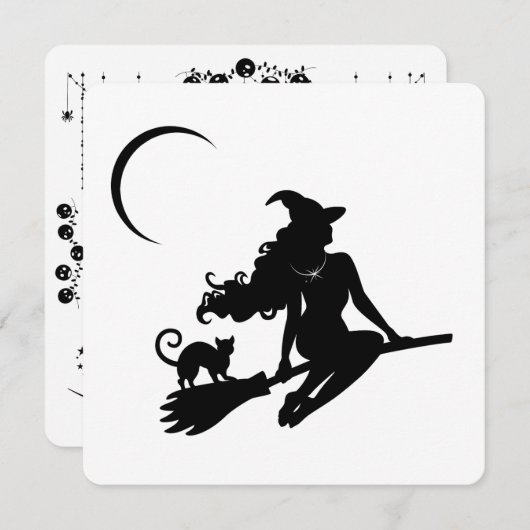 Einladung von Classy Hexe Halloween-Party (Vorne/Hinten)