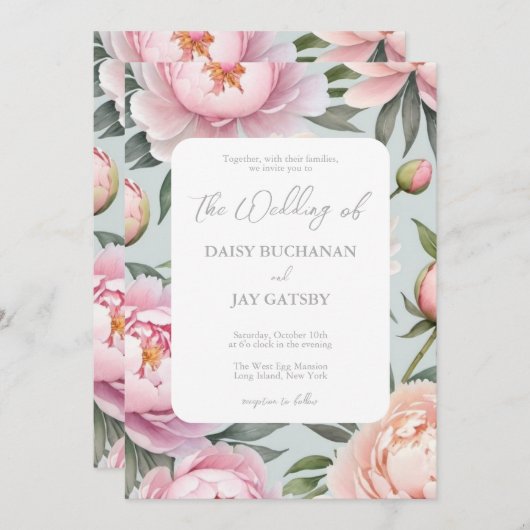 Einladung von Classy Peony (Vorne/Hinten)