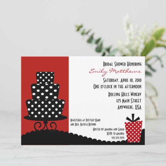 Einladung von Classy Red & Black (Stehend Vorderseite)