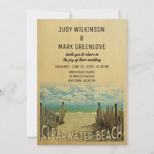 Einladung von Clearwater Beach Vintage Hochzeit