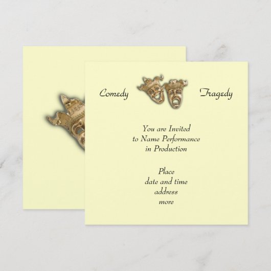 Einladung von Comedy und Tragedy (Vorne/Hinten)