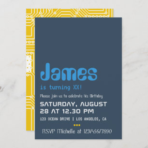 Einladung von Computer Geek Birthday Party