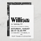 Einladung von Computer Geek Birthday Party (Vorne/Hinten)