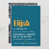 Einladung von Computer Geek Birthday Party (Vorne/Hinten)