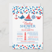 Einladung von Confetti Nautical Boys Babydusche (Vorderseite)