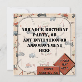 Einladung von Contruction Boys Geburtstagsparty