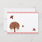 Einladung von Coral Burgundy Red Tree Wedding (Vorderseite)