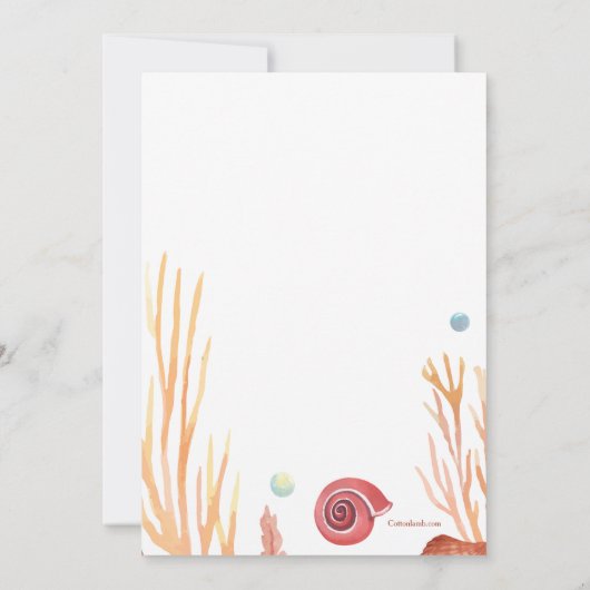 Einladung von Coral Seashells (Rückseite)