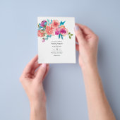 Einladung von Coral und Fandango Floral Wedding Flyer (Gruppe)