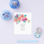 Einladung von Coral und Fandango Floral Wedding Flyer (Einzeln)