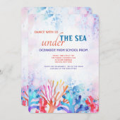 Einladung von Coral Watercolor (Vorne/Hinten)