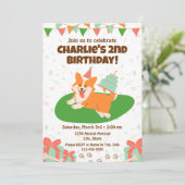 Einladung von Corgi Birthday (Stehend Vorderseite)