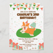 Einladung von Corgi Birthday (Vorne/Hinten)