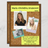 Einladung von Cork Board Abschluss (Vorne/Hinten)