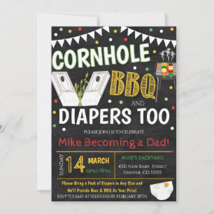 Einladung von Cornhole und GRILLEN Babydusche