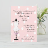 Einladung von Corset und Polka Dot Bridal Dusche (Stehend Vorderseite)