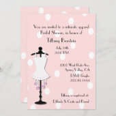 Einladung von Corset und Polka Dot Bridal Dusche (Vorne/Hinten)