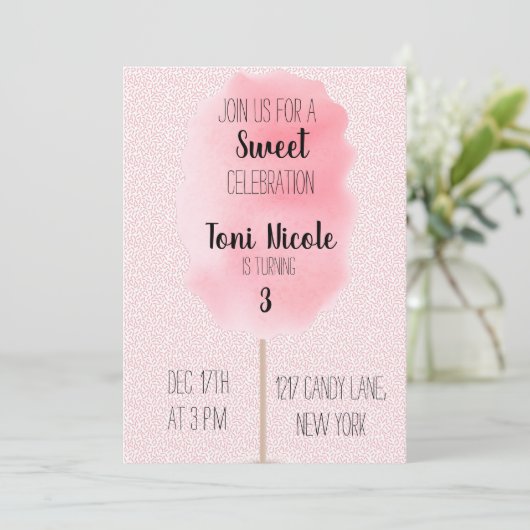 Einladung von Cotton Candy (Stehend Vorderseite)