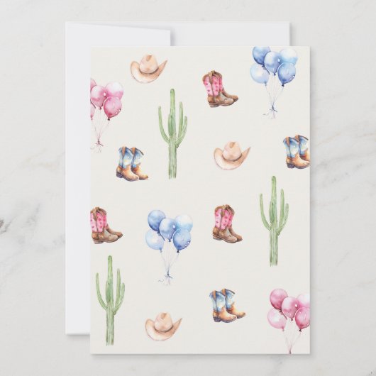 Einladung von Cowboy oder Cowgirl Gender (Rückseite)