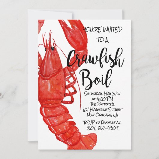 Einladung von Crawfish Boil (Vorderseite)