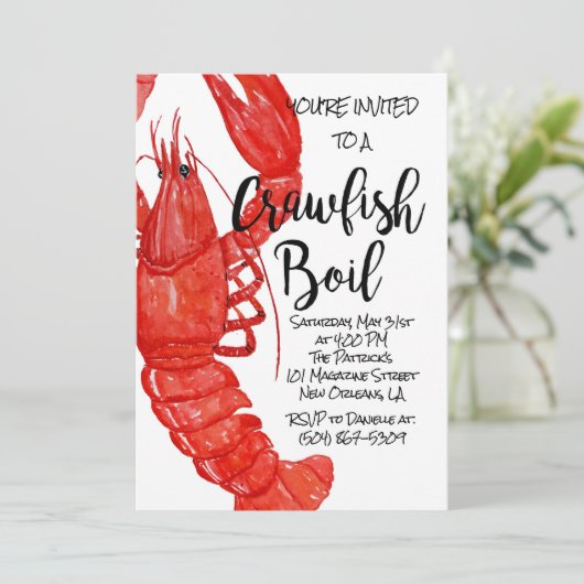 Einladung von Crawfish Boil (Stehend Vorderseite)
