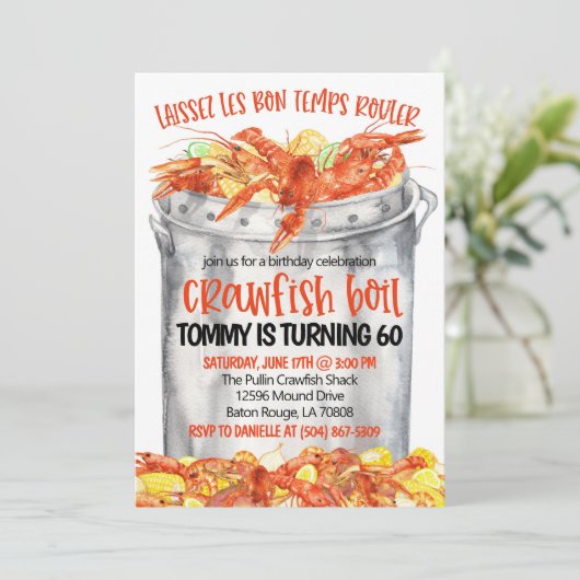 Einladung von Crawfish Boil (Stehend Vorderseite)