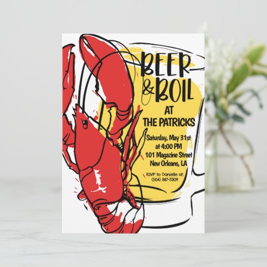 Einladung von Crawfish Boil (Stehend Vorderseite)