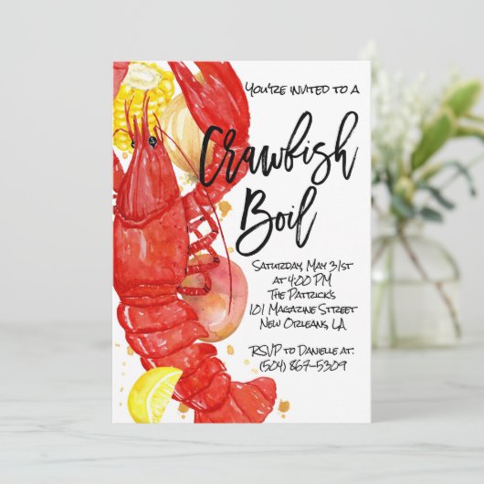 Einladung von Crawfish Boil (Stehend Vorderseite)