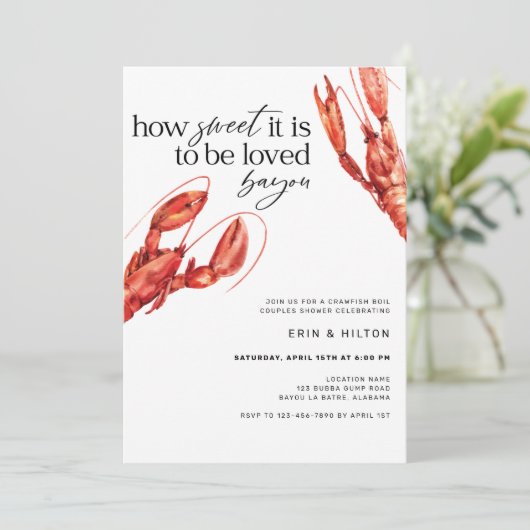 Einladung von Crawfish Boil (Stehend Vorderseite)