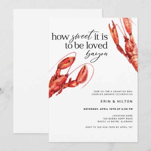 Einladung von Crawfish Boil (Vorne/Hinten)