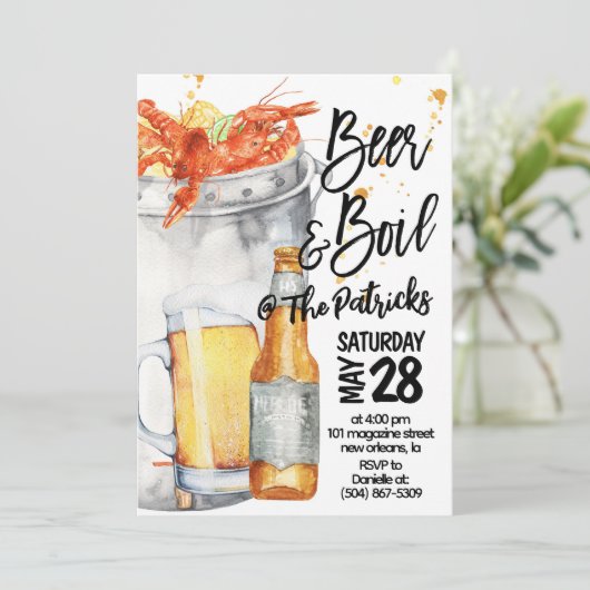 Einladung von Crawfish Boil (Stehend Vorderseite)