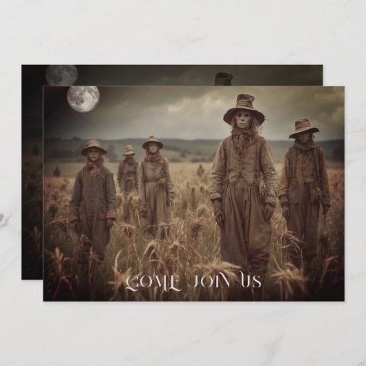 Einladung von Creepy People Halloween-Party (Vorne/Hinten)