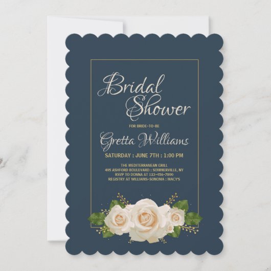 Einladung von Creme Rose (Vorderseite)