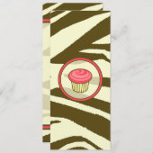Einladung von Cupcake - braune Zebra Printmagie (Vorne/Hinten)