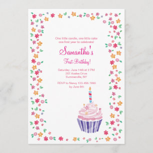 Einladung von Cupcake Geburtstagsparty