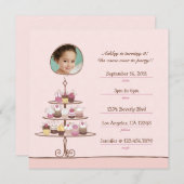 Einladung von Cupcake Geburtstagsparty (Vorne/Hinten)