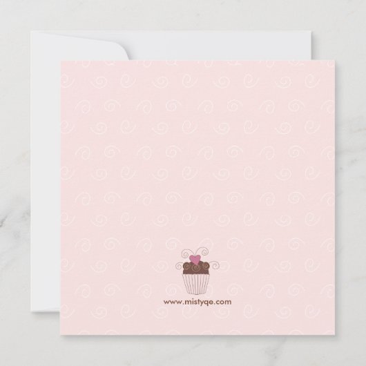 Einladung von Cupcake Geburtstagsparty (Rückseite)